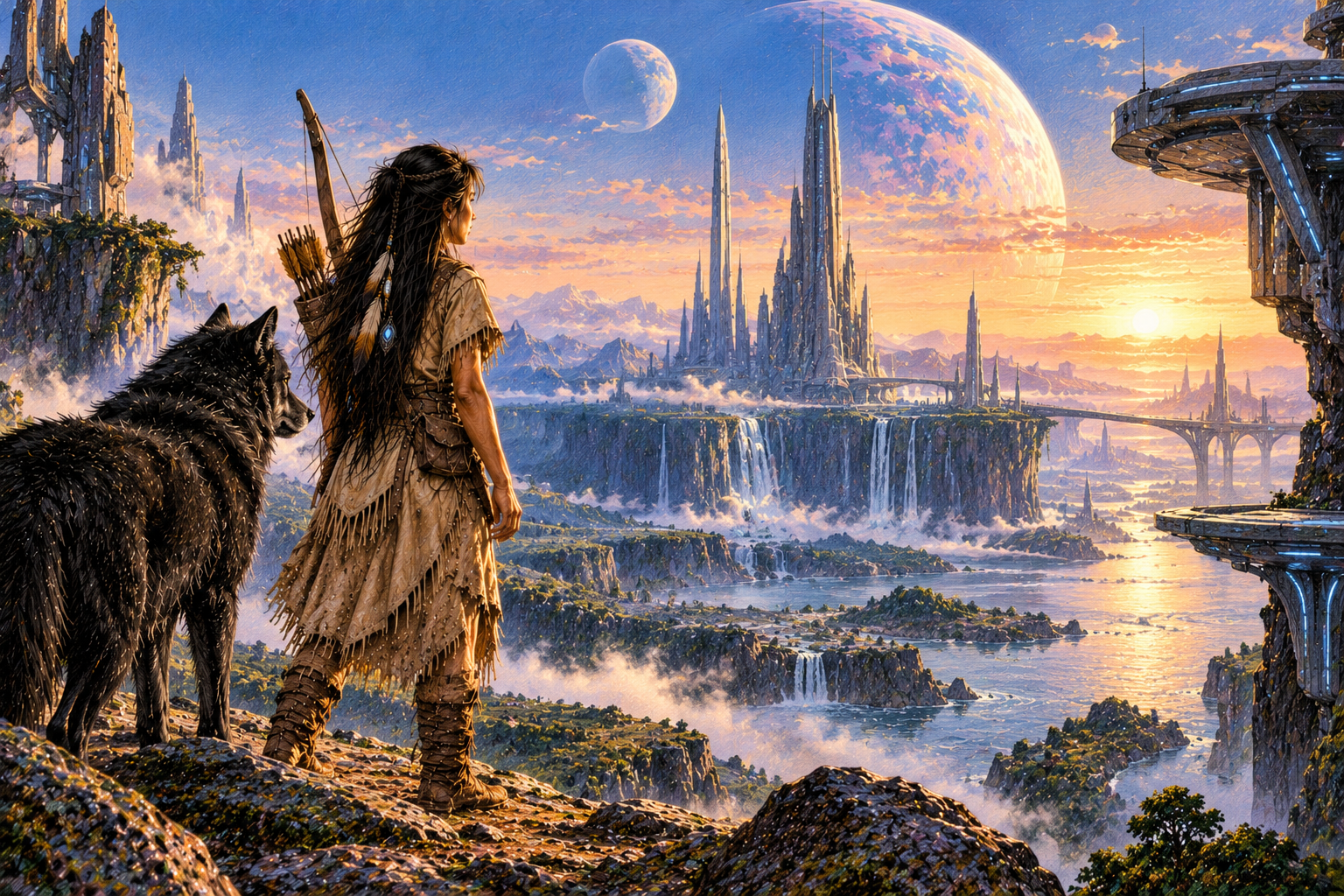 Onese and Dah exploring an alien world